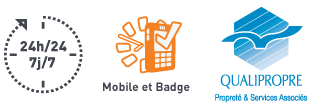 24h/24 7j/7 - Mobile et Badge - Qualipropre